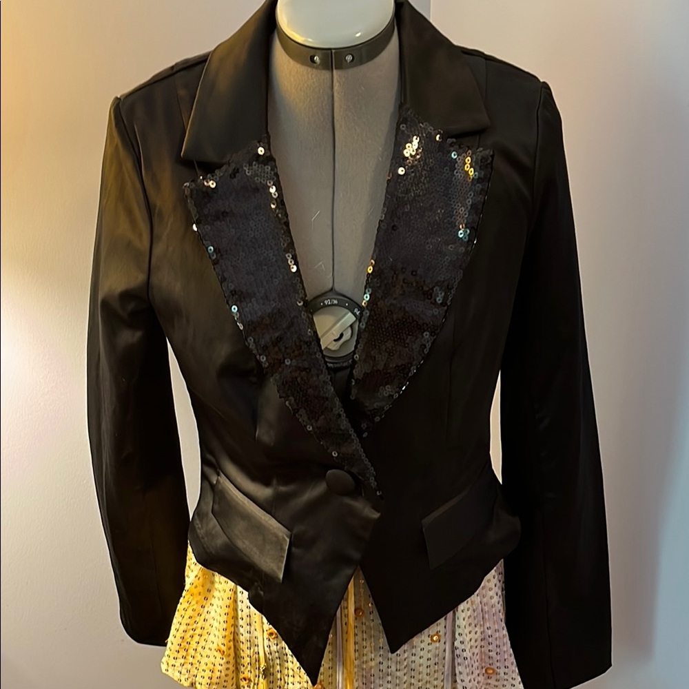 Candie's Black Sequin Blazer